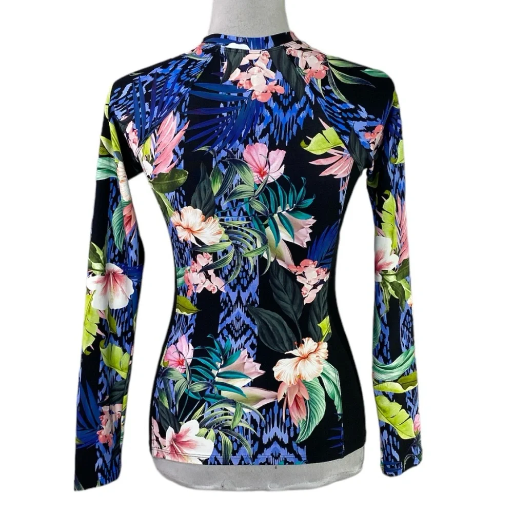 NWT Next Long Sleeve Surf Shirt in Native Palms Size Small
